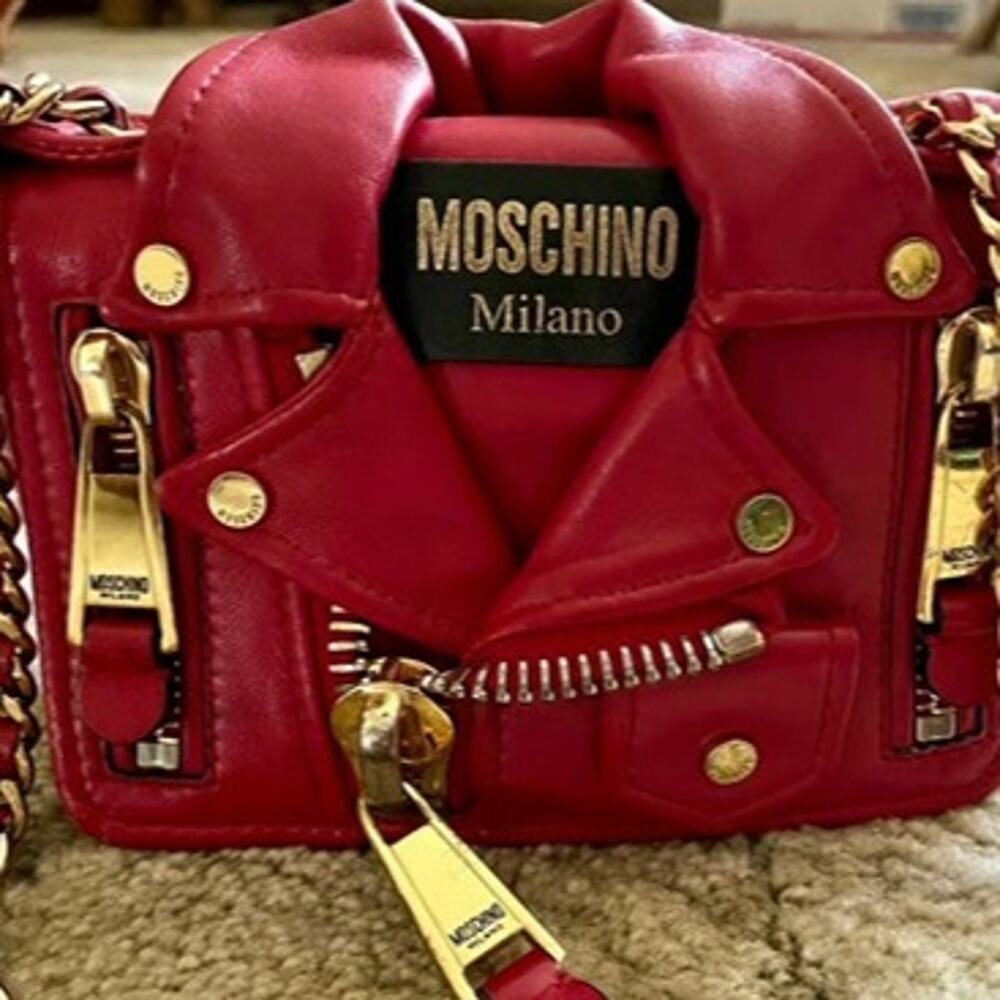Moschino biker Leather Jacket Bag